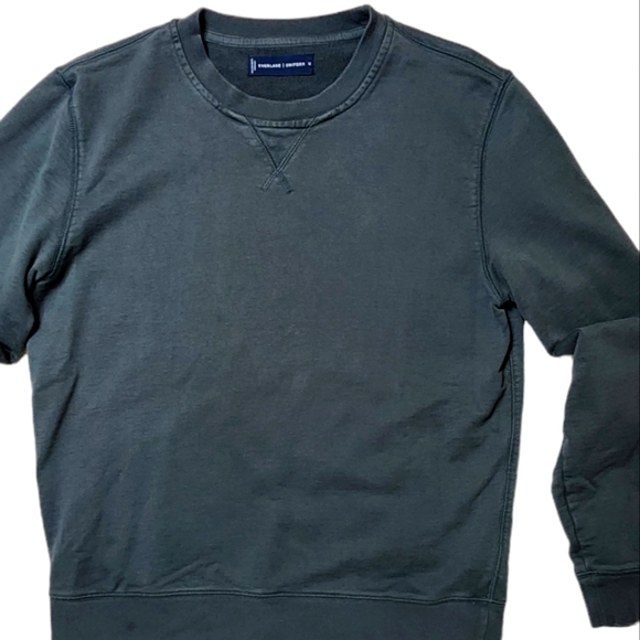 Everlane Uniform French Terry Pullover Sweatshirt sz M forest green - Picture 3 of 10